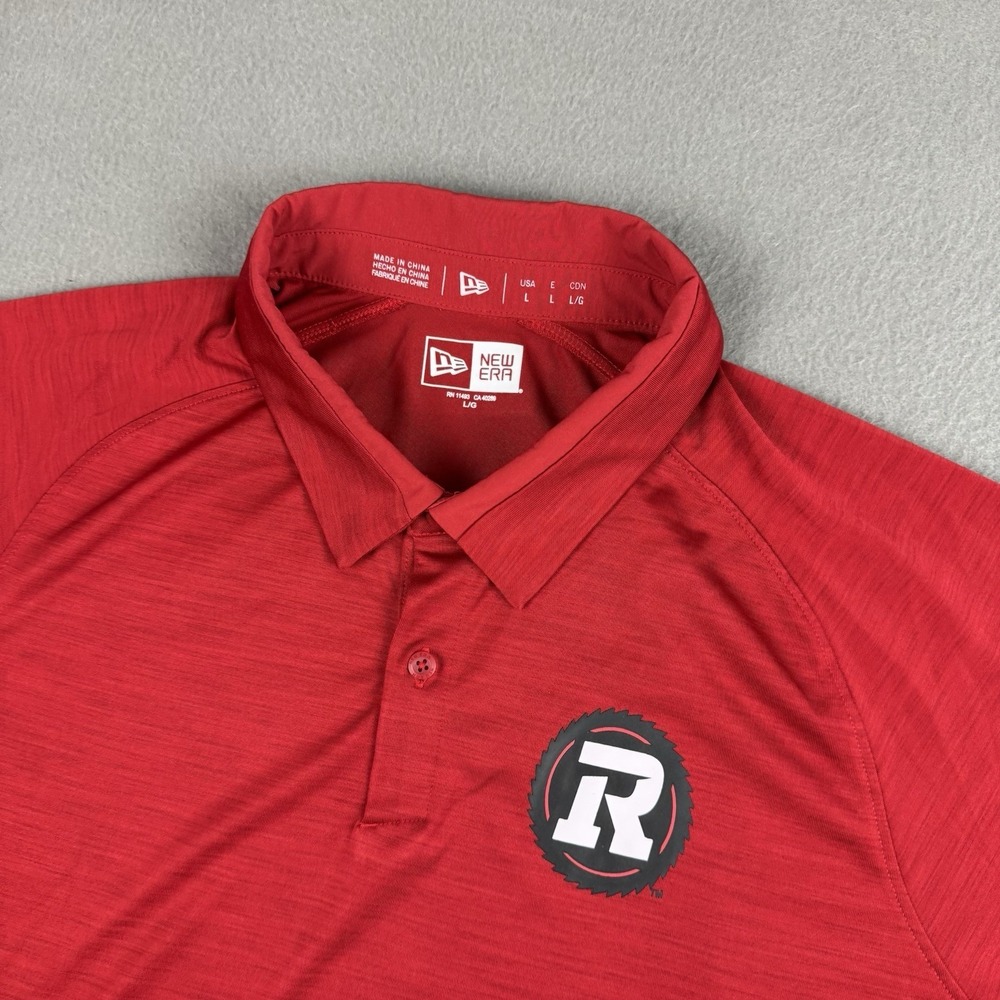 Ottawa Redblacks New Era Polo Shirt Mens Size Large Red Stretch‎ Golf CFL